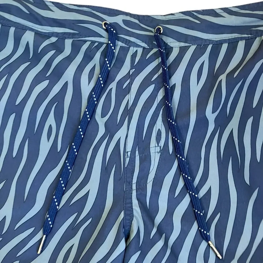 Fair Harbor Mens Sz XL Swim Trunks Built-in Shorts The Ozone Dark Denim Tiger